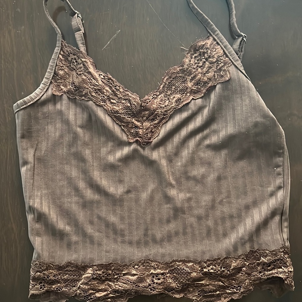 brown lace tank top